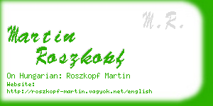 martin roszkopf business card